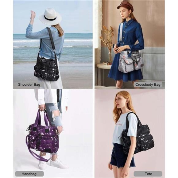 Tote Bag for Women,Multi Pockets Shoulder Handbag,Nurse Bag for Work,Large - Picture 6 of 7